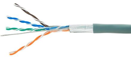 Кабель CABLEXPERT FPC-5004E FTP, кат.5E, 305м, 4 пары, медь, многожильный, серый
