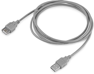 Кабель USB2.0 Buro USB A(m) -  USB A(f),  1.8м,  блистер,  серый [bhp ret usb_af18]