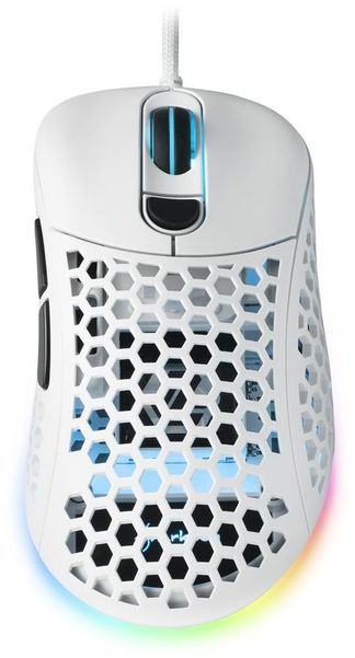 Мышь проводная SHARKOON Light2 200, игровая, оптическая, USB, 16000dpi, белый [light2-200-white]