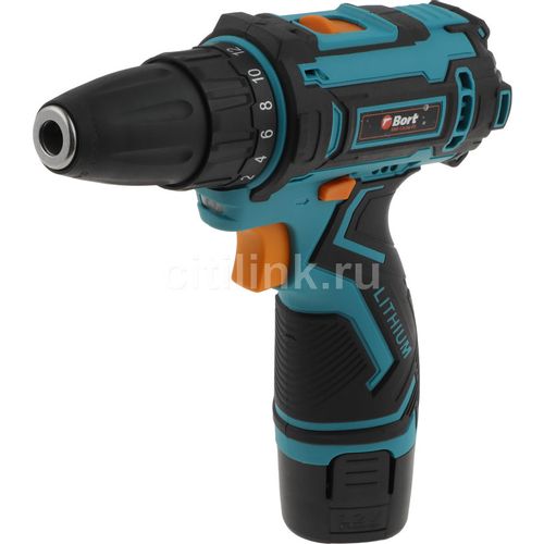 Дрель-шуруповерт Bort BAB-12x2Li-FD, 1.5Ач, с двумя аккумуляторами [93413151]