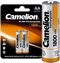Изображение товара Аккумуляторная батарейка CAMELION NH-AA1800BP2, 2 шт. 1800 мАч
