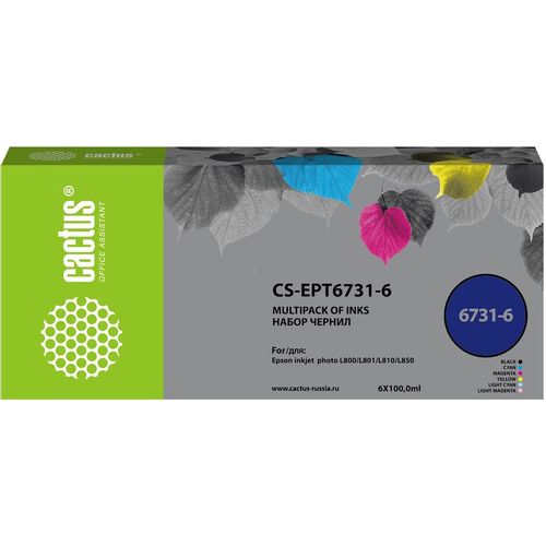 Набор чернил Cactus CS-EPT6731-6 T673, для Epson, 100мл, многоцветный