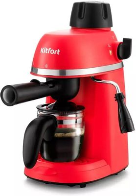 Кофеварка KitFort КТ-760-1,  рожковая,  красный  / черный