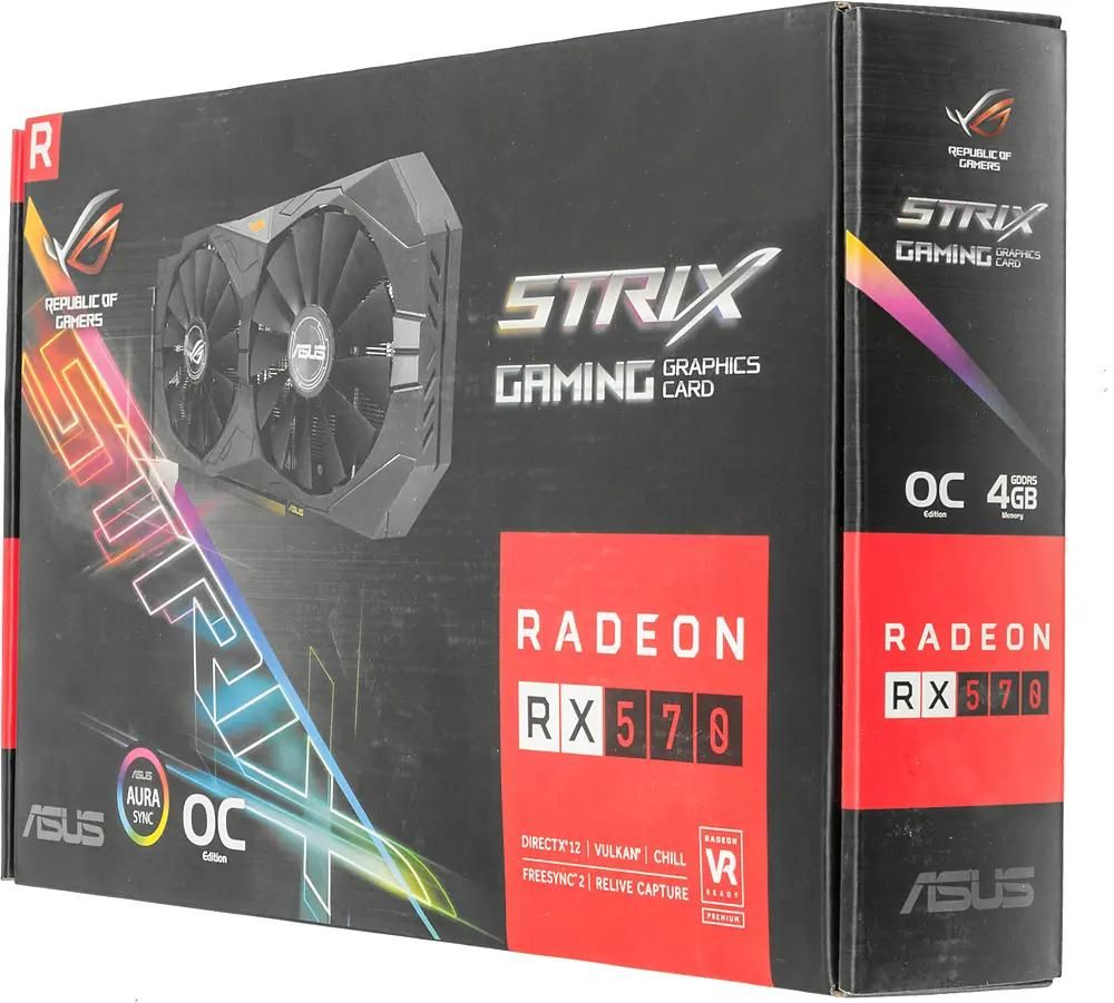 ASUS AMD Radeon RX 570 ROG STRIX RX570 O4G GAMING 4 GDDR5 OC Ret 461042