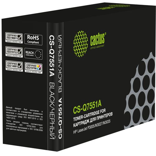 Картридж Cactus CS-Q7551A, Q7551A, черный / CS-Q7551A