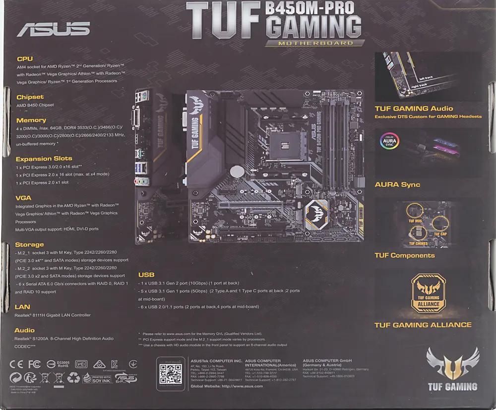 Asus b450m pro gaming tuf top