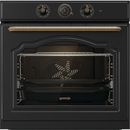Духовой шкаф электрический Gorenje BOS67372CLB, 77л, дверца с 3 стеклами, черный