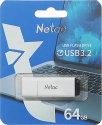 Флешка USB NETAC U185 64ГБ, USB3.0, белый