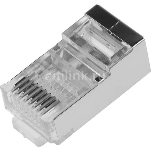 Коннектор LanMaster TWT-PL45/S-8P8C FTP кат.5E RJ45 серебристый (упак.: 100шт)