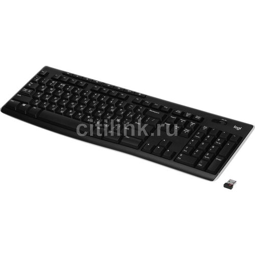 Клавиатура Logitech K270, беспроводная, USB, Радиоканал, мембранная, с гравировкой, черный/белый [920-003058]