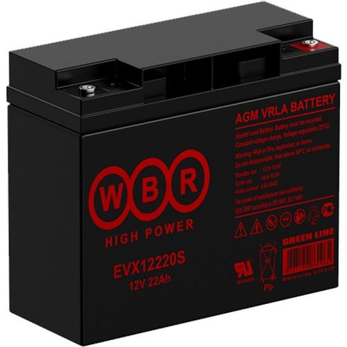 Аккумуляторная батарея WBR EVX12220S для ИБП, 12В, 22Ач [evx12220s wbr]