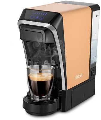 Капсульная кофеварка KitFort КТ-7230, 1400Вт, цвет: бежевый
