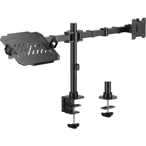 Кронштейн для монитора/ноутбука Cactus CS-VM-LH24-BL, до 35", до 20кг, настольный, поворот и наклон, черный