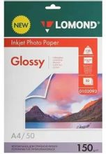 Фотобумага Lomond A4, для струйной печати, 50л, 150г/м2, белый ...