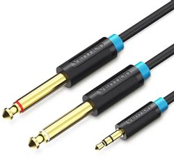 Изображение товара Кабель аудио VENTION BACBF, Jack 3.5 (m) - Jack 6.5 (m), медь луженая, 1м, GOLD, черный Изображение товара Кабель аудио VENTION BACBF, Jack 3.5 (m) - Jack 6.5 (m), медь луженая, 1м, GOLD, черный
