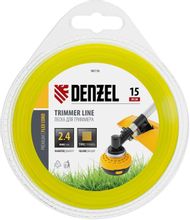 Изображение товара Леска для садовых триммеров DENZEL 96116,  2.4мм, 15м