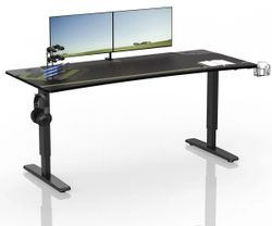 Стол компьютерный EUREKA ERK-IM6301-BK, с регулировкой высоты, ЛДСП, черный