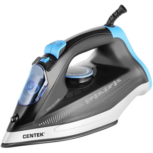 Утюг CENTEK CT-2315, с паровым ударом, 2600Вт, черный и голубой
