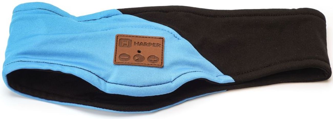 Наушники Harper HB-500, Bluetooth, накладные, черный/голубой