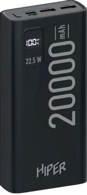 Внешний аккумулятор (Power Bank) HIPER EP 20000,  20000мAч,  черный [ep 20000 black]