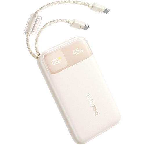 Внешний аккумулятор (Power Bank) BASEUS EnerFill FC11 Digital, 10000мAч, бежевый [e0031001]