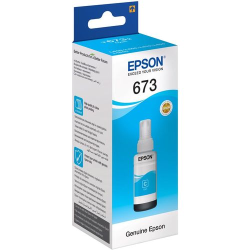 Чернила Epson 673 C13T67324A, для Epson, 70мл, голубой