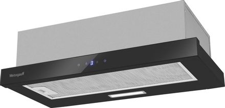 Встраиваемая вытяжка WEISSGAUFF TEL 600 2M Touch, управление сенсорное, 2 мотора, черный [438282]