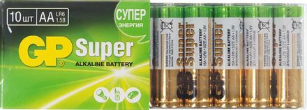 AA Батарейка GP Super Alkaline 15A LR6, 10 шт.