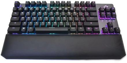 Клавиатура ASUS ROG Strix Scope TKL,  USB, c подставкой для запястий, черный [90mp00n5-bkra00]