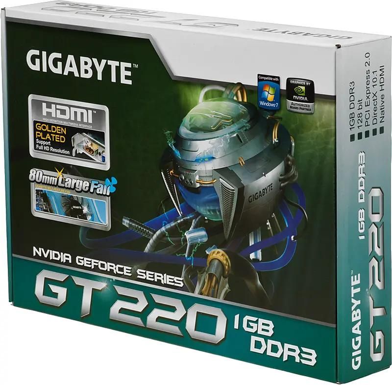 GIGABYTE NVIDIA GeForce GT 220 1 DDR3 Ret