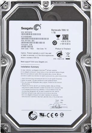 Жесткий диск Seagate Barracuda 7200.12 ST31000524AS, 1ТБ, HDD, SATA III, 3.5"