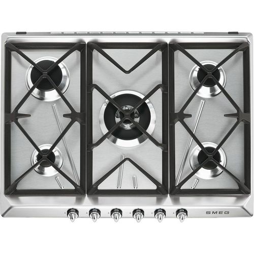 Газовая варочная панель SMEG SR975XGH, 5 конфорок, нержавеющая сталь, серый