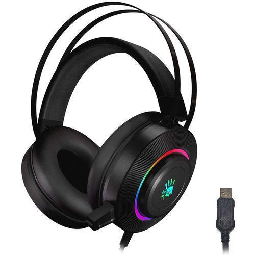 Гарнитура игровая A4TECH Bloody G521, для компьютера, мониторные, проводные, черный [g521 (black)]