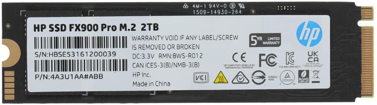 SSD накопитель HP FX900 Pro 2ТБ, M.2 2280, PCIe 4.0 x4, NVMe, M.2
