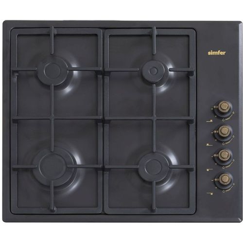 Газовая варочная панель Simfer H60Q40L420, 4 конфорки, эмалированная сталь, серый