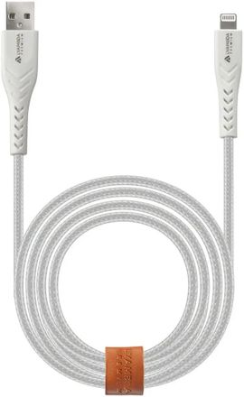 Кабель LYAMBDA LALm10-WH,  Lightning (m) -  USB (m),  1м,  MFI,  2.4A,  белый