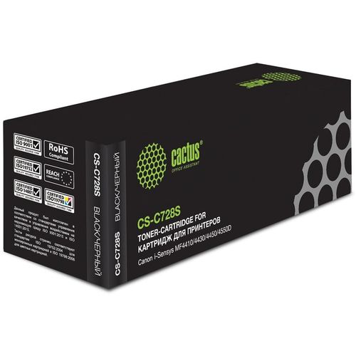 Картридж Cactus CS-C728S, 728, черный / CS-C728S