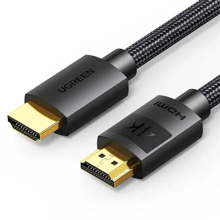 Кабель аудио-видео UGREEN HD119,  HDMI (f) -  HDMI (f),  2м, GOLD,  ф/фильтр,  черный [40101]