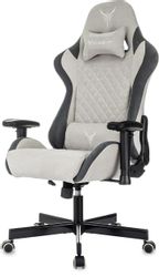 Кресло игровое KNIGHT Королевский (Regal), искусственная замша, до 150кг, светло-серый