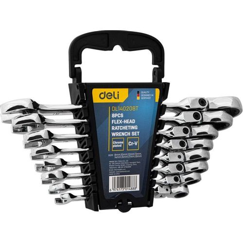 Набор ключей Deli DL140208T, трещоточный