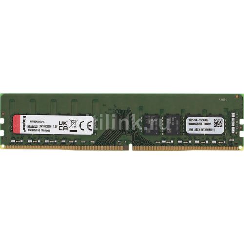 Оперативная память Kingston Valueram KVR32N22D8/16 DDR4 — 1x 16ГБ 3200МГц, DIMM, Ret