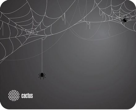 Коврик для мыши Cactus Spider gray черный, ткань, 250х200х3мм [cs-mp-d13s]