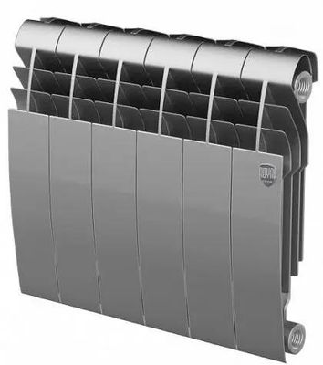 Радиатор биметаллический ROYAL THERMO BiLiner 350 Silver Satin, 350мм х 6 секций, боковое [нс-1197129]