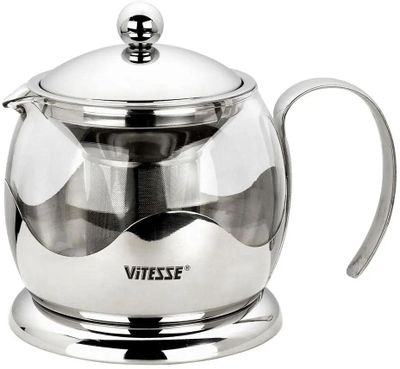 Характеристики Заварочный чайник Vitesse Aniya, 0.8л, серебристый [vs ...