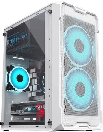 Корпус mATX BLOODY CC-129, Mini-Tower, без БП,  белый [cc-129-wh]