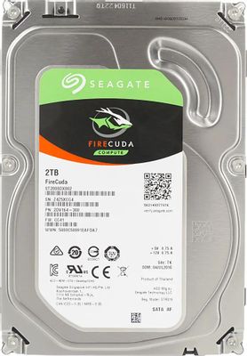 Жесткий диск Seagate Firecuda ST2000DX002, 2ТБ, гибридный HDD/SSD, SATA ...