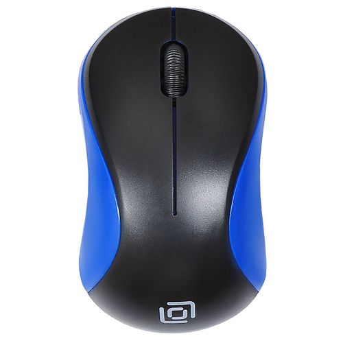 Мышь беспроводная Oklick 605SW, радио, оптическая, USB, 1200dpi, черный и синий [384109]
