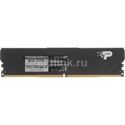 Оперативная память Patriot Signature Premium PSP516G560081H1 DDR5 - 1x 16ГБ 5600МГц, DIMM, Ret