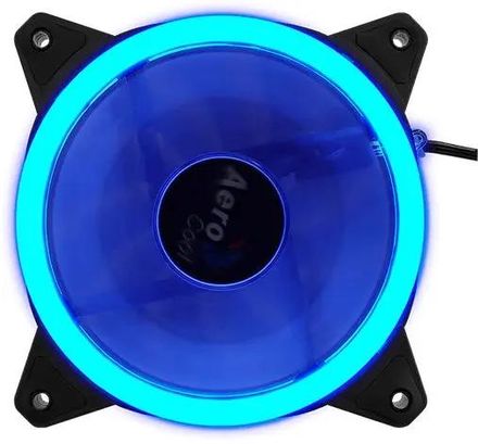 Вентилятор Aerocool Rev 120мм, 3-pin, 1200об/мин, 15 дБ, черный, Ret [rev blue 120]