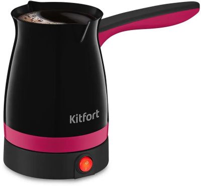 Кофеварка KitFort КТ-7183-1,  электрическая турка,  черный  / малиновый